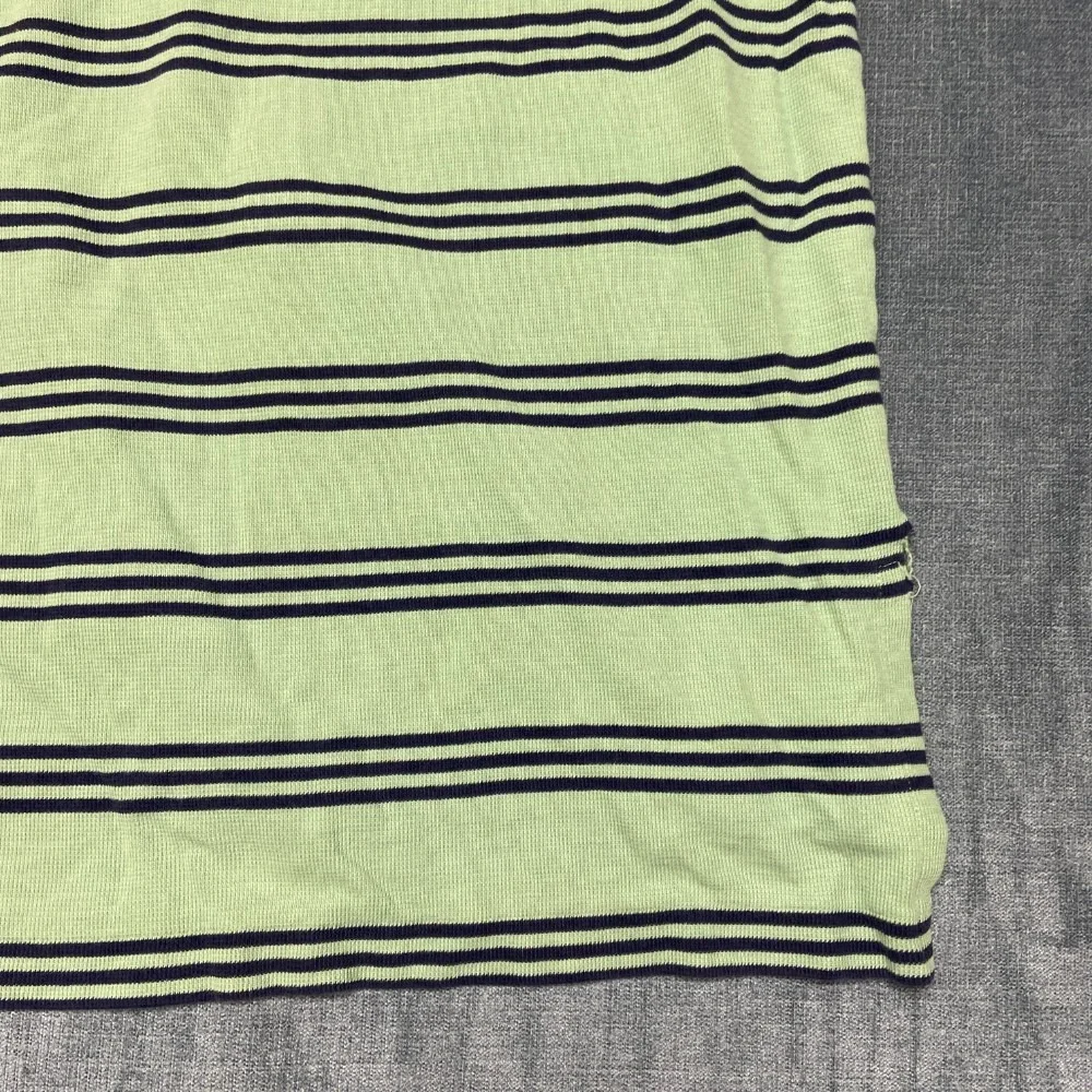 Polo by Ralph Lauren Shirt Mens Large Green Black Striped Hi Lo Hem Golf Tennis